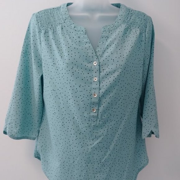 Croft & Barrow Polka Dot blouse size PS - Picture 1 of 10